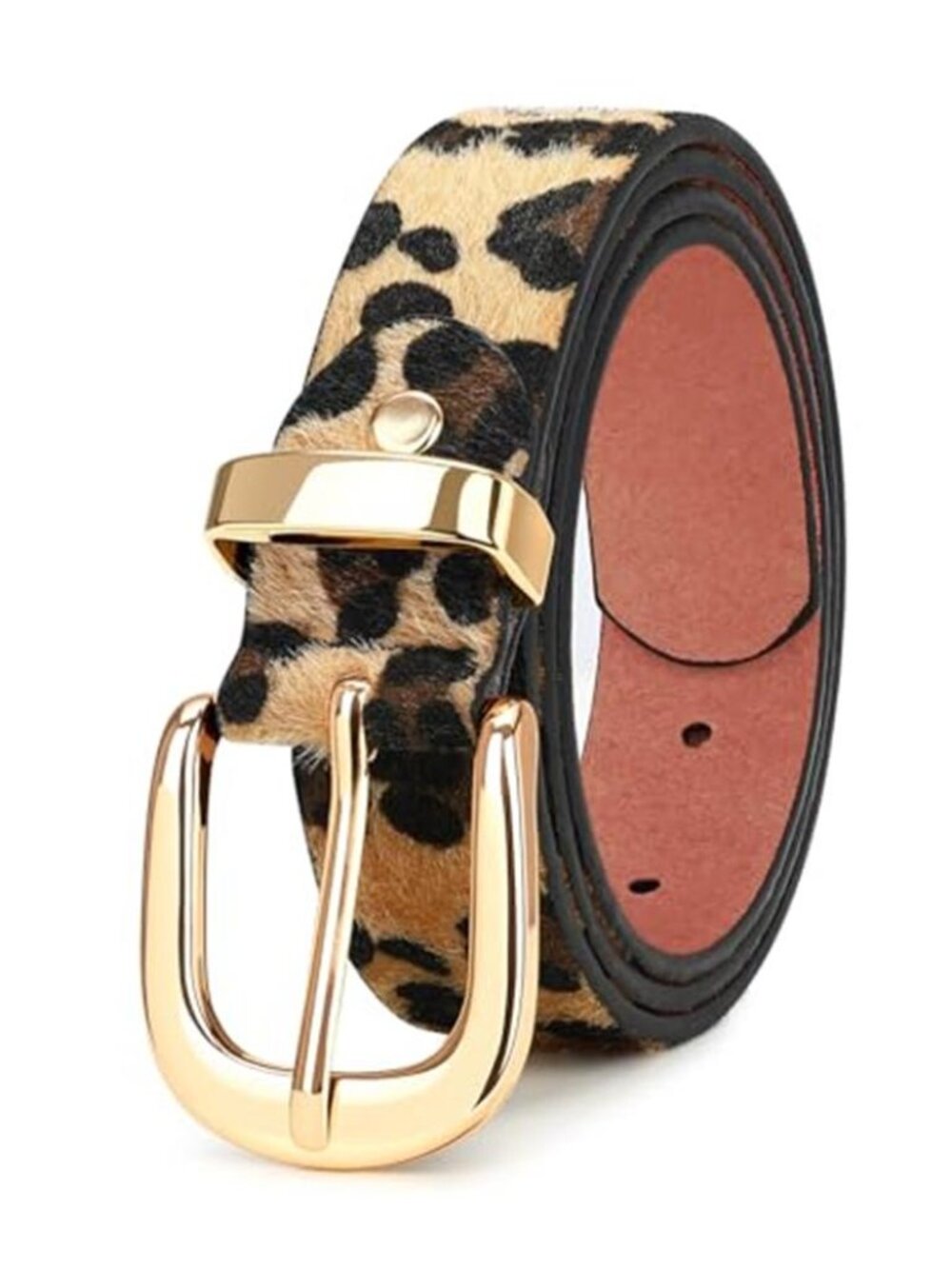 Women's Belt for Jean Pant, Women's Leather Belt for Dress Gold Buckle